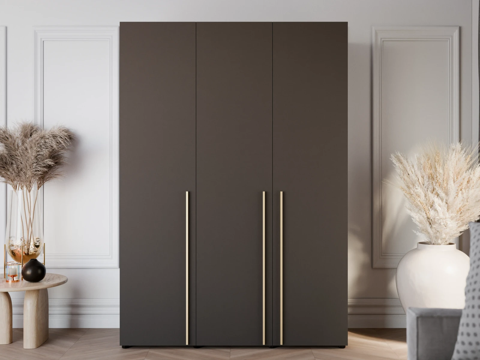 Skapis Domino SZ · Melns · 150 × 60 × 206 cm