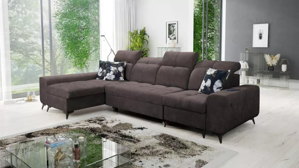 Dīvāns Golden 12 standard · Tumši brūns · 173 × 324 × 85 cm