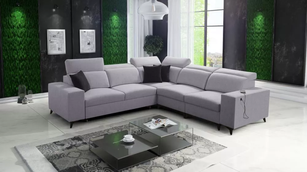Dīvāns Bartone 3 Mix Standard · Gaiši pelēks · 283 × 283 × 83 cm