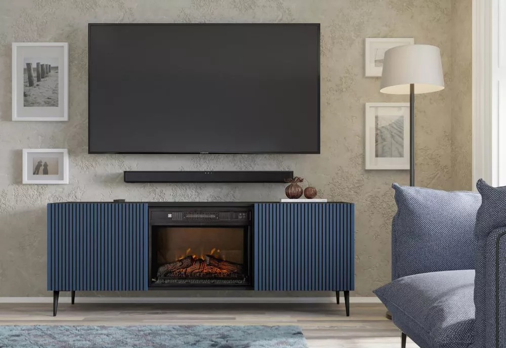 TV tumba Ravenna RTV 2D ar kamīnu · 170 × 42 × 63 cm