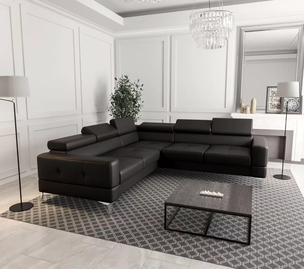Dīvāns Toscania Max standard · Melns · 250 × 250 × 78 cm