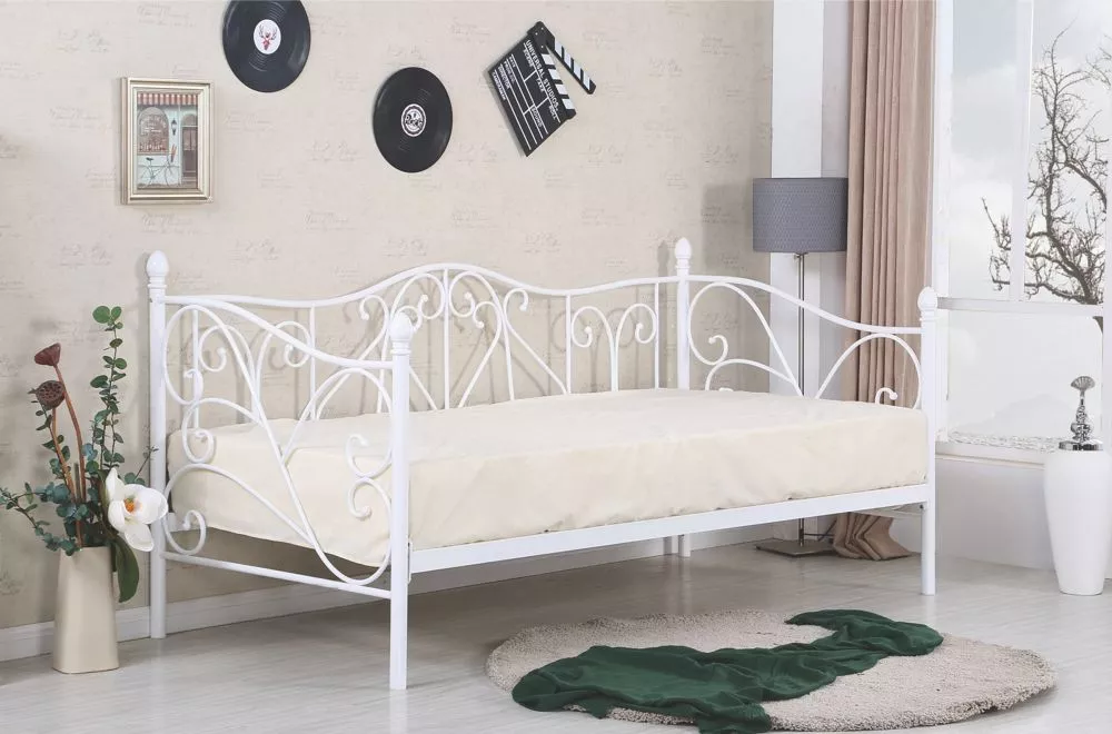 Gulta Sumatra 90x200 ar stelāžu Guļamvietas platums: 90 cm, Guļamvietas garums: 200 cm, · Balts · 99 × 210 × 89 cm