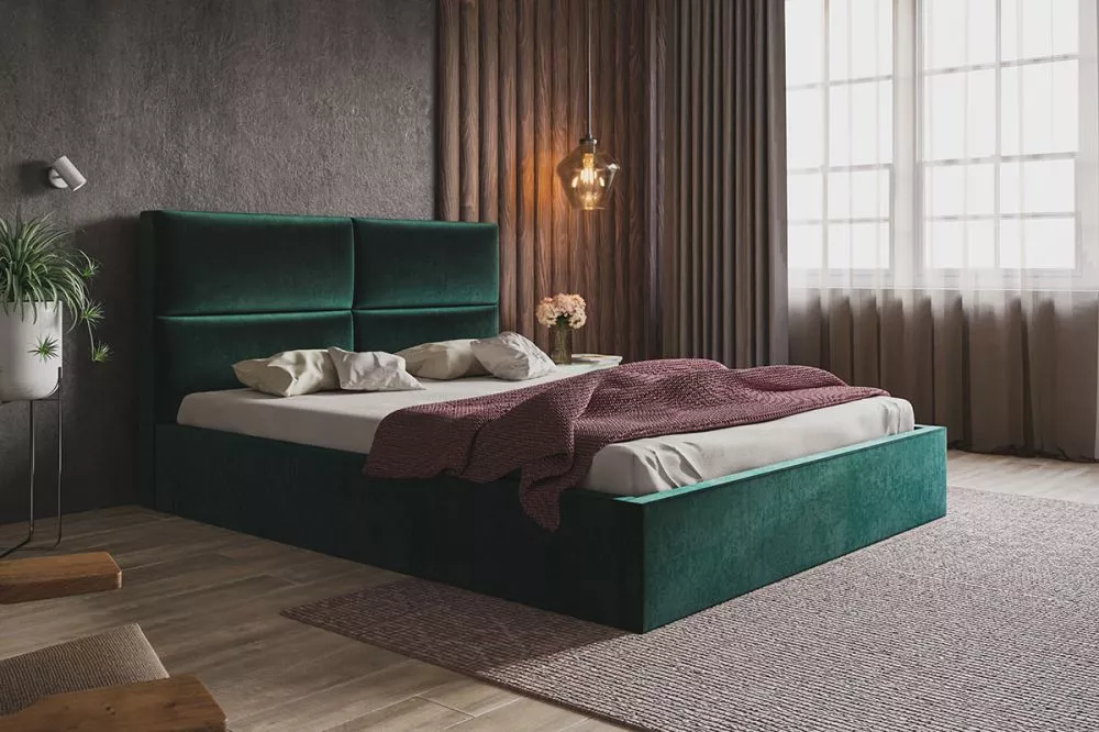 Gulta Slim 6 standard ar stelāžu Guļamvietas platums: 140 cm, Guļamvietas garums: 200 cm, stelāžas tips: koka, · Zaļš · 