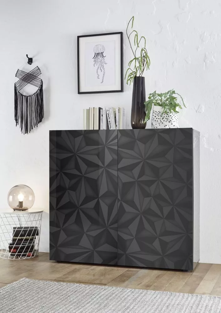 Kumode Prisma 04 · Antracīts · 121 × 42 × 111 cm