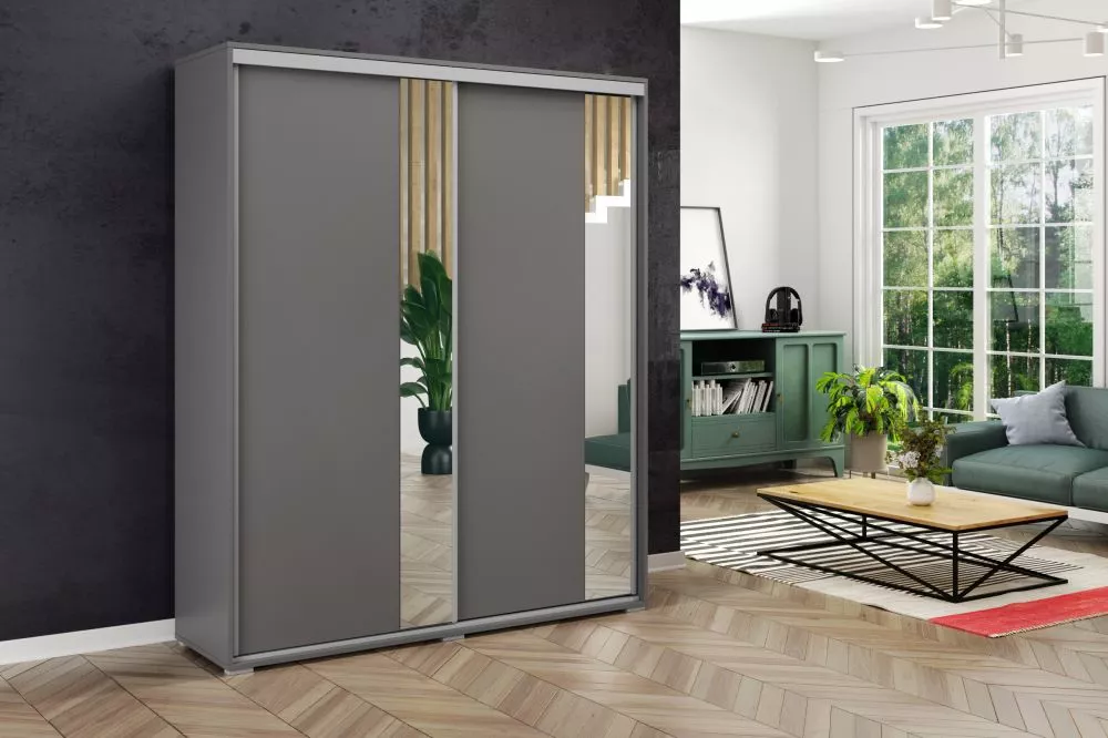 Skapis Modern A4 · Grafīts · 230 × 62 × 215 cm