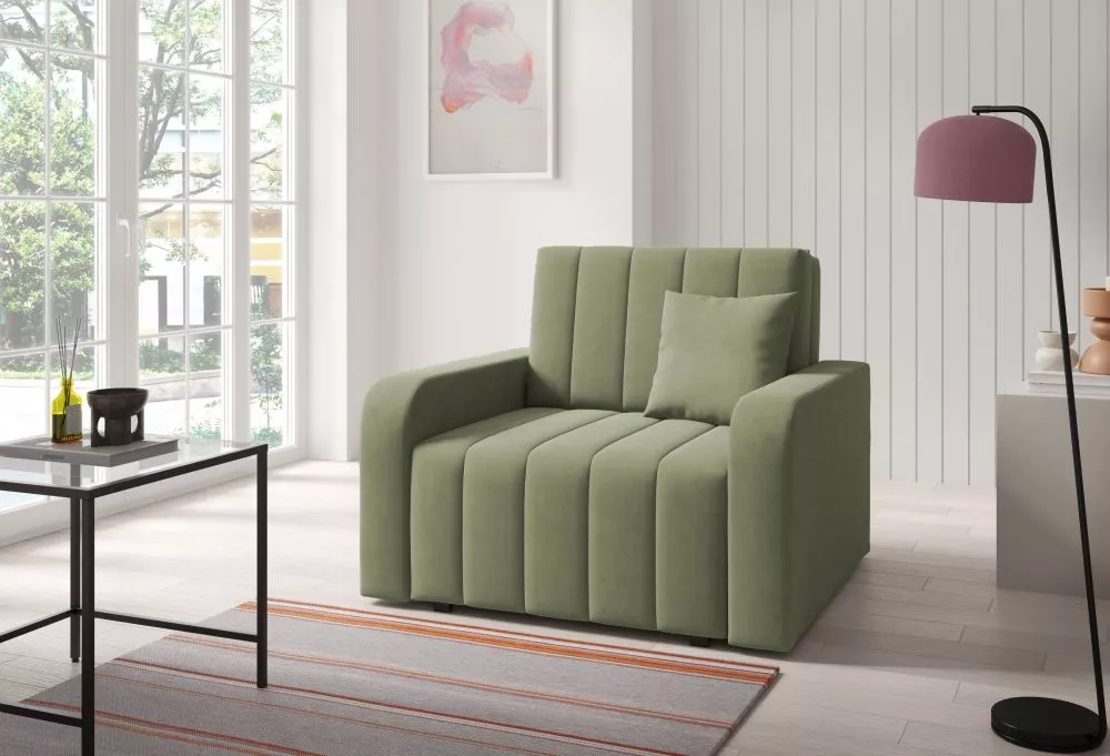 Mīksts krēsls Marko 1 standard Sēdvietas dziļums: 60 cm, · Gaiši zaļš · 105 × 97 × 85 cm