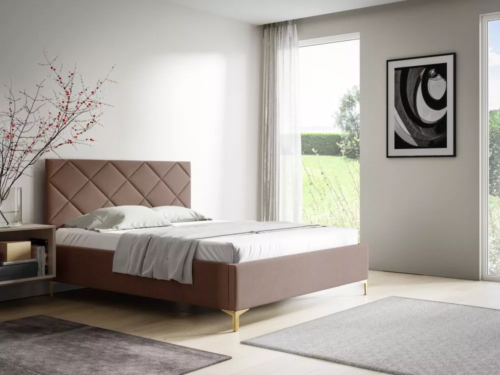 Gulta PK33 Basic ar stelāžu Guļamvietas platums: 140 cm, Guļamvietas garums: 200 cm, stelāžas tips: koka, · Brūns · 148 