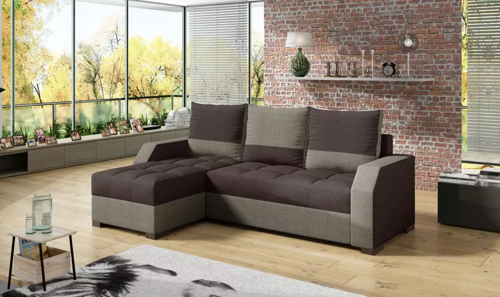 Dīvāns Aris standard · Brūns + gaiši brūns · 150 × 250 × 90 cm