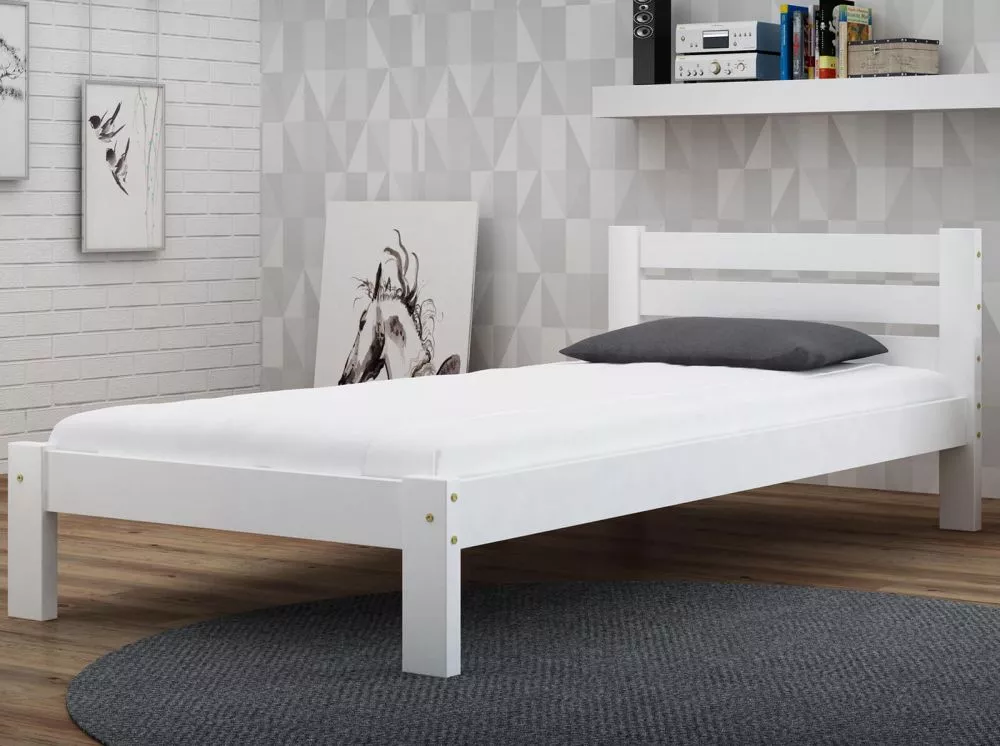 Gulta Azja ar stelāžu Guļamvietas platums: 90 cm, Guļamvietas garums: 200 cm, · Balts · 100 × 208 × 71 cm