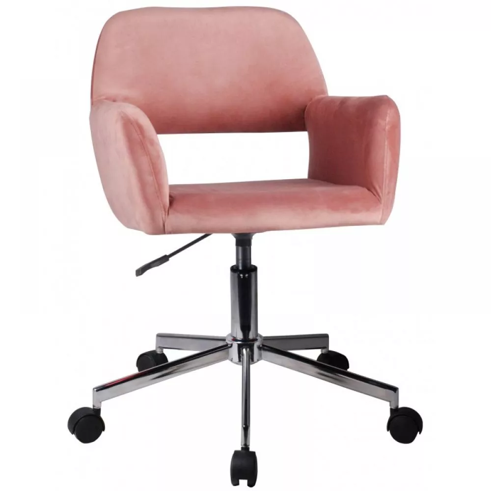 Datorkrēsls FD-22 Welur Sēdvietas platums: 53 cm, · Rozā · 58 × 60 × 78 cm