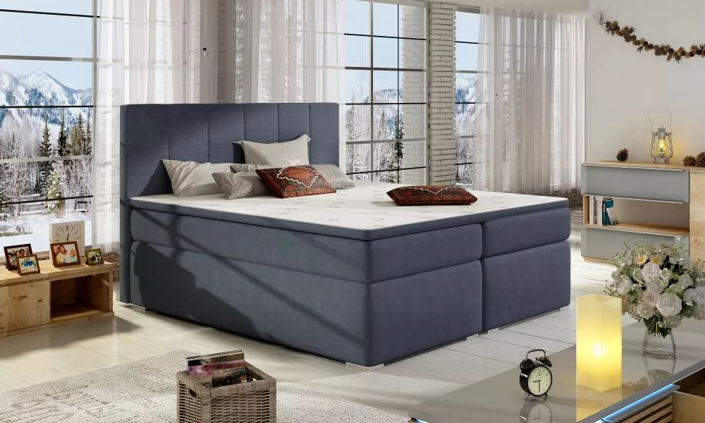 Gulta Bolero Boxspring standard Guļamvietas platums: 140 cm, Guļamvietas garums: 200 cm, · Tumši pelēks · 143 × 205 × 12