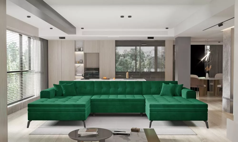 Dīvāns Vertizo standard · Zaļš · 170 × 350 × 93 cm