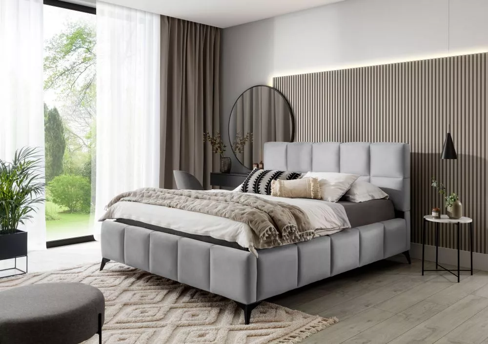 Gulta Mist Nube Standard ar stelāžu Guļamvietas platums: 140 cm, Guļamvietas garums: 200 cm, · Gaiši pelēks · 160 × 223 
