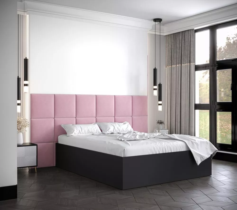 Gulta Bella 4 ar stelāžu Guļamvietas platums: 160 cm, Korpusa krāsa: melns, Guļamvietas garums: 200 cm, stelāžas tips: k