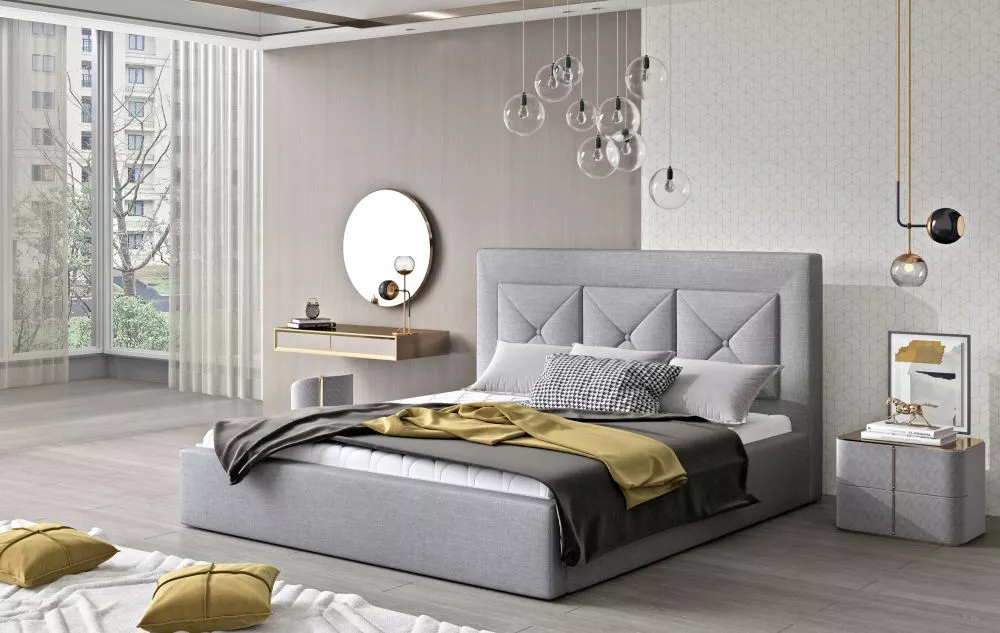 Gulta Cloe Standard ar stelāžu Guļamvietas platums: 200 cm, Guļamvietas garums: 200 cm, stelāžas tips: metāla, · Gaiši p