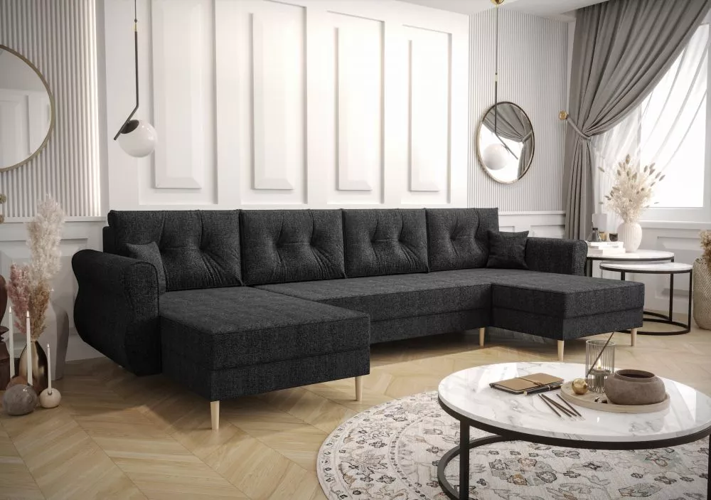 Dīvāns Apollo U Standard · Tumši pelēks · 140 × 300 × 93 cm