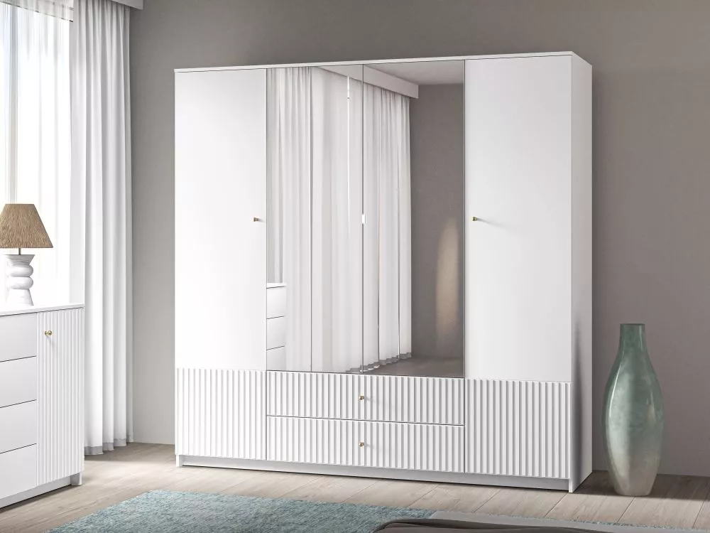 Skapis Lucy 01 · Balts · 200 × 56 × 200 cm