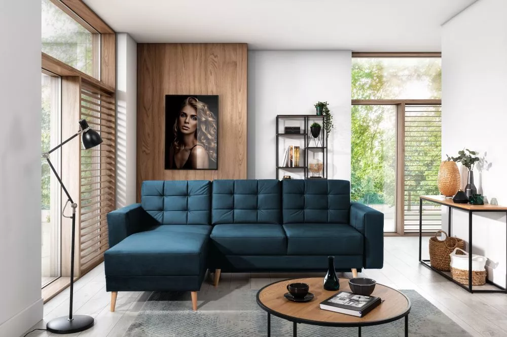 Dīvāns Asgard L Premium standard · Zils · 162 × 250 × 87 cm