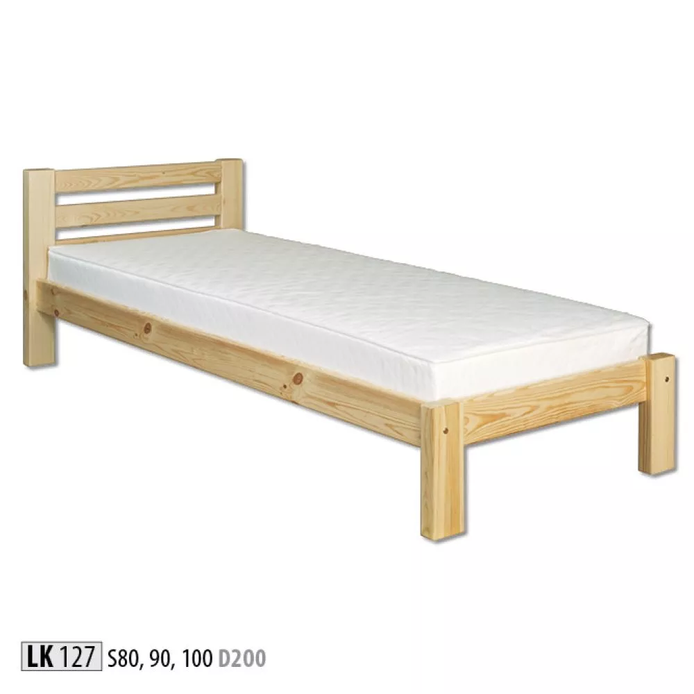 Gulta LK 127 ar stelāžu Kājiņu izmērs: 5x10 cm, Guļamvietas platums: 80 cm, Guļamvietas garums: 200 cm, stelāžas tips: k