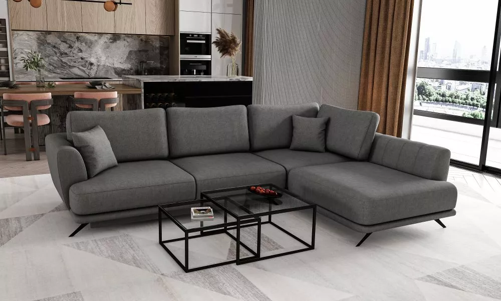 Dīvāns Larde Comfort Standard · Grafīts · 178 × 280 × 90 cm