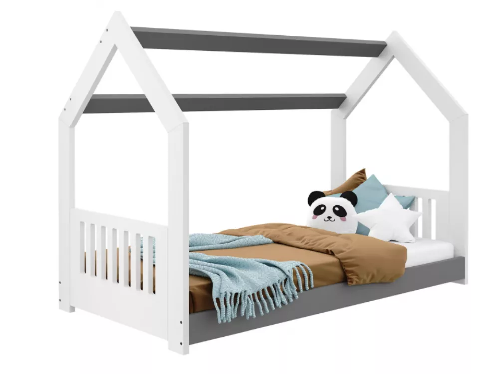 Bērnu gulta Domek D2-E ar stelāžu Guļamvietas platums: 80 cm, Guļamvietas garums: 160 cm, · 87 × 164 × 124 cm