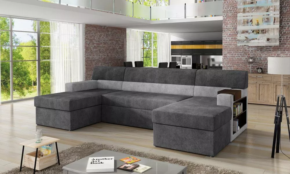 Dīvāns Markos Premium standard · Tumši pelēks + gaiši pelēks · 159 × 310 × 90 cm