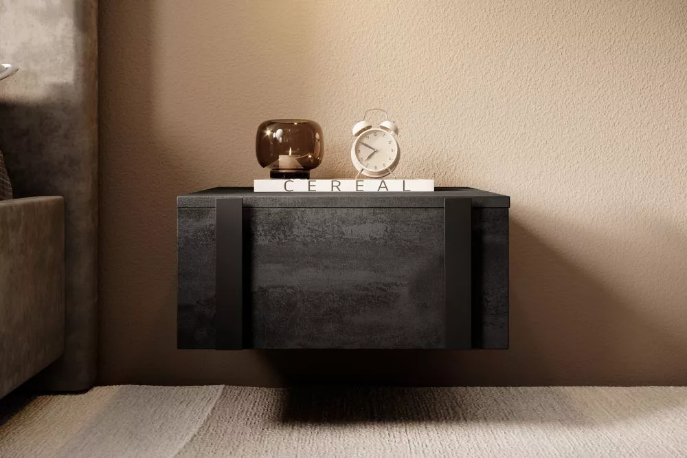 Naktsgaldiņš Verica SN50 1SZ W Black Set · Melns · 50 × 45 × 23 cm