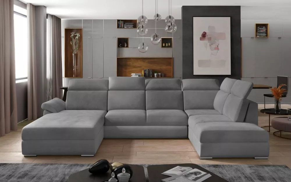 Dīvāns Evanell Premium standard · Pelēks · 216 × 330 × 102 cm