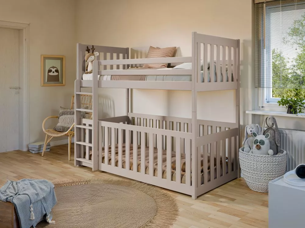Bērnu gulta Cris ar stelāžām Guļamvietas platums: 90 cm, Guļamvietas garums: 200 cm, · Kašmira · 97 × 208 × 171 cm