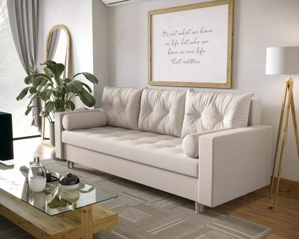 Dīvāns Skandi Sofa standard · Krēma · 87 × 220 × 87 cm