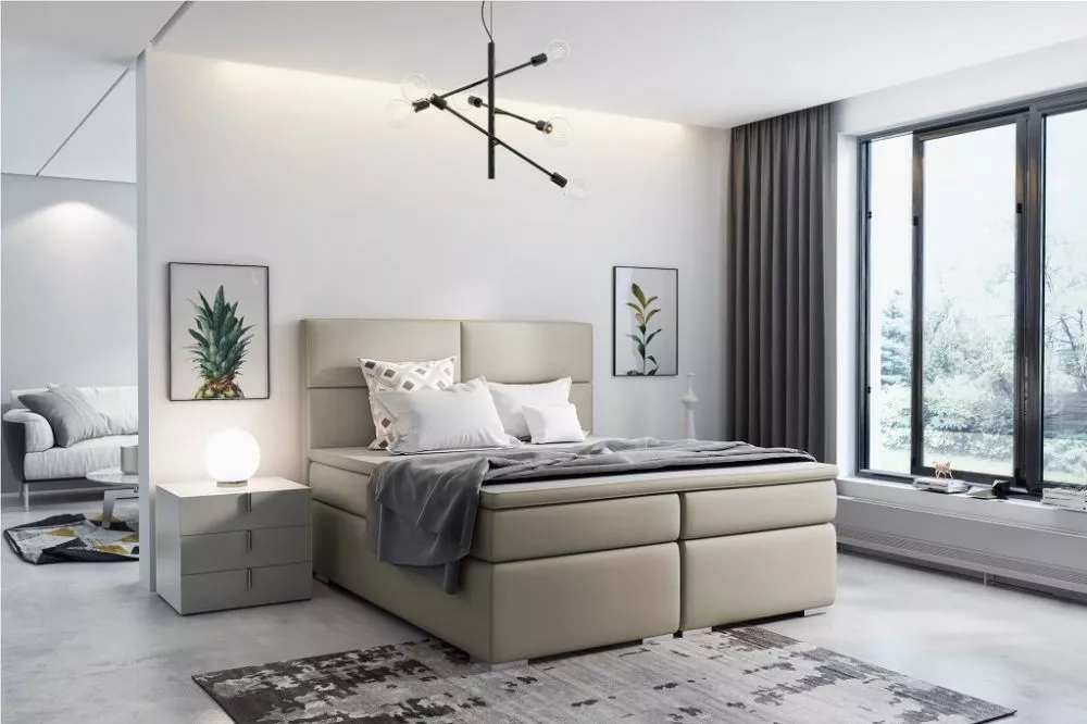 Gulta Vivaldi Boxspring Standard Guļamvietas platums: 160 cm, Guļamvietas garums: 200 cm, · Kapučino · 170 × 206 × 120 c