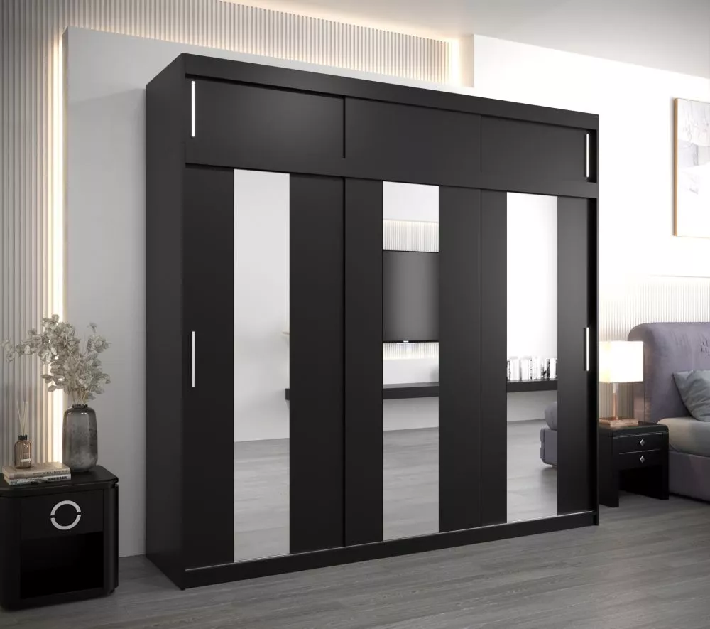 Skapis Pole Premium · Melns · 250 × 62 × 240 cm