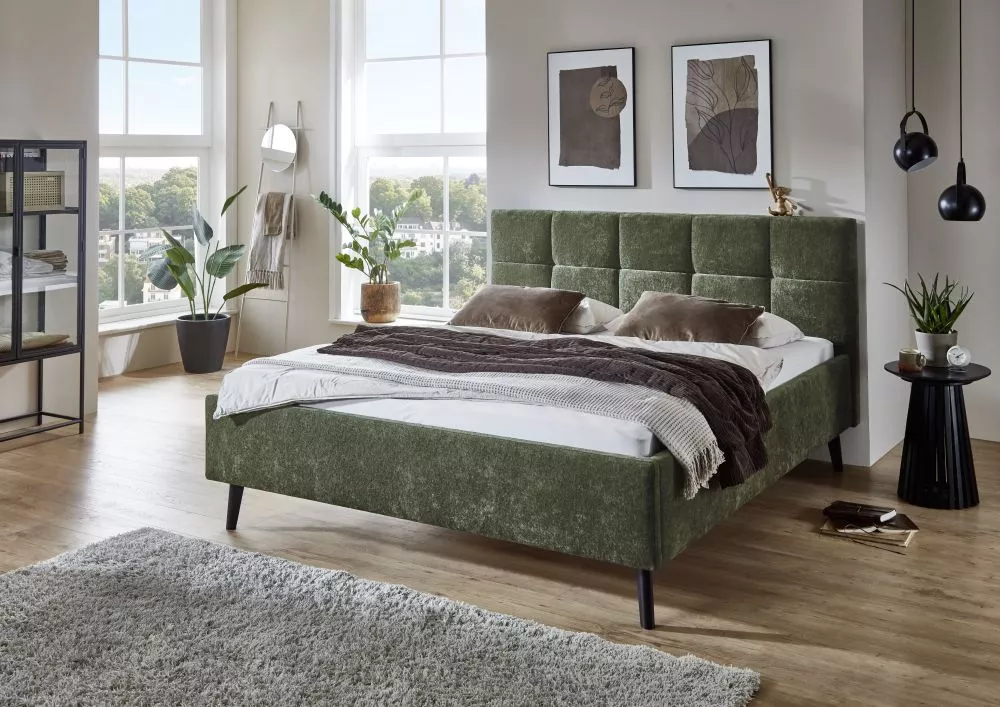 Gulta Nova Standard ar stelāžu Guļamvietas platums: 180 cm, Guļamvietas garums: 200 cm, stelāžas tips: koka, · Olīvu · 1