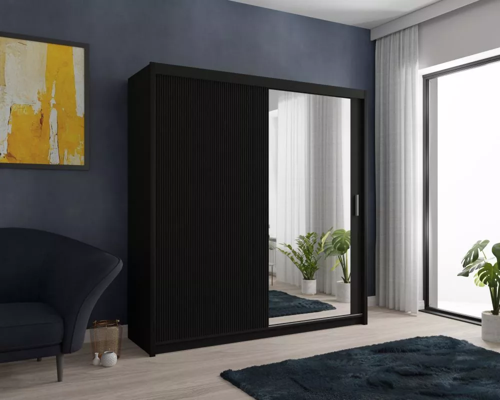 Skapis Chicago Slim · Melns · 203 × 62 × 216 cm