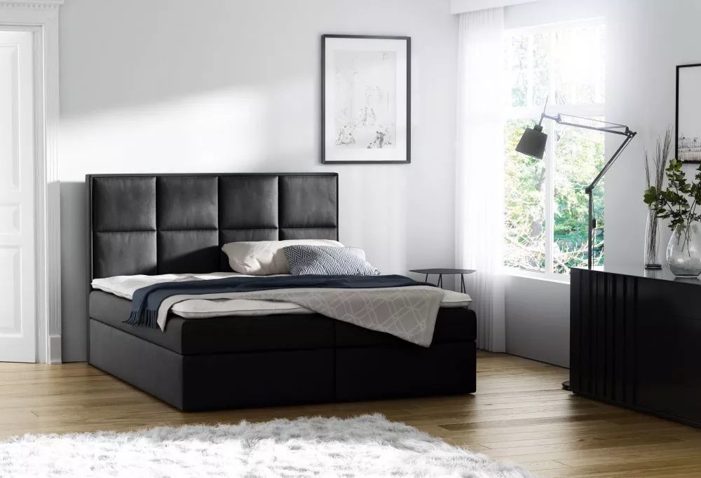 Gulta Galaxy Premium standard ar stelāžu Guļamvietas platums: 160 cm, Guļamvietas garums: 200 cm, · Melns · 160 × 213 × 