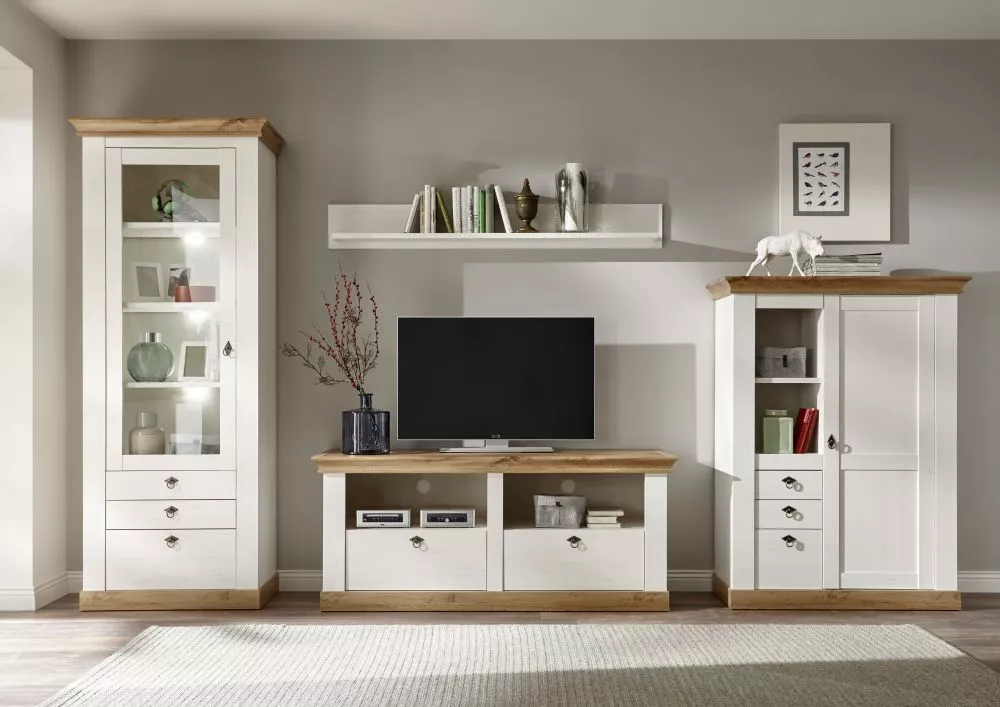 Komplekts Landhaus Set ar LED Korpusa krāsa: balta priede, · 356 × 52 × 204 cm