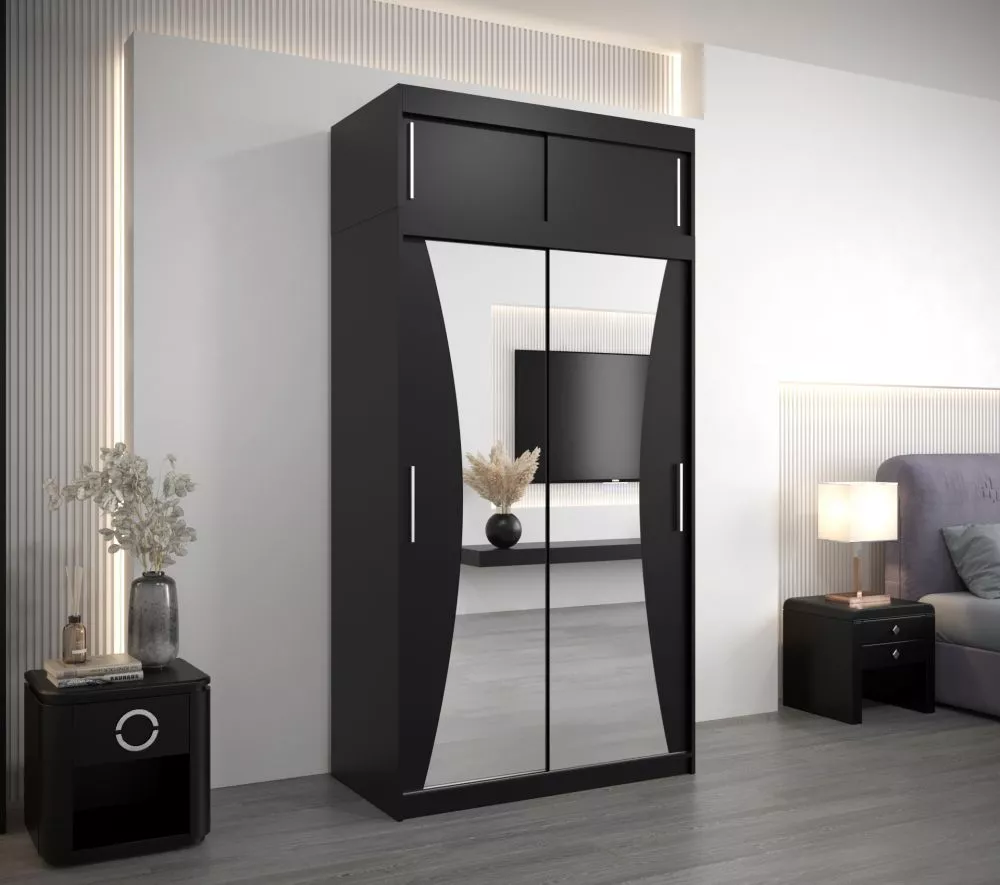 Skapis Monaco Premium · Melns · 120 × 62 × 240 cm