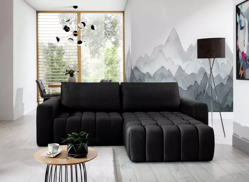 Dīvāns Bonett Premium Standard · Melns · 160 × 245 × 85 cm
