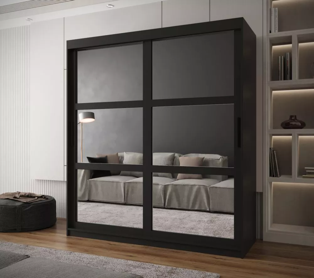 Skapis Miror · Melns · 180 × 62 × 200 cm
