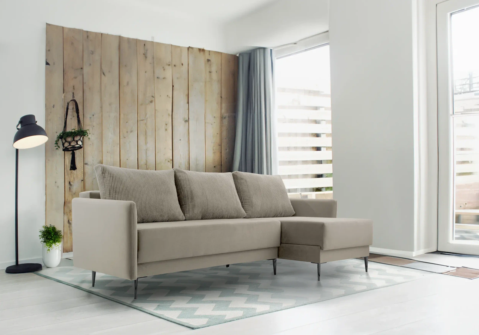 Dīvāns Pedro Corner Standard · Bēšs · 145 × 230 × 94 cm