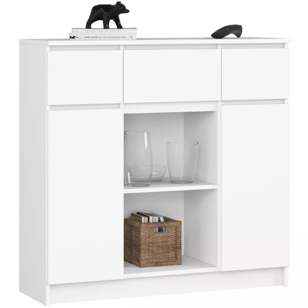 Kumode K-101 2D3S · Balts · 101 × 35 × 98 cm