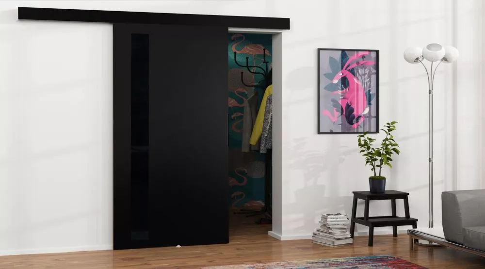 Bīdāmās durvis Malibu M-5 · Melns · 106 × 205 cm
