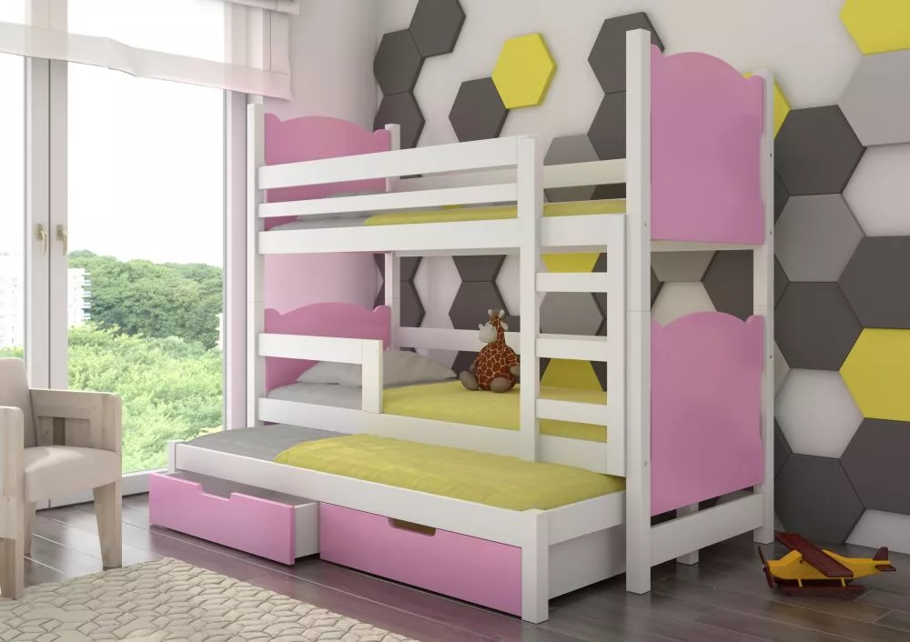 Bērnu gulta Leticia ar stelāžām Kāpņu puse: Pa labi, Guļamvietas platums: 75 cm, Guļamvietas garums: 180 cm, · 81 × 188 