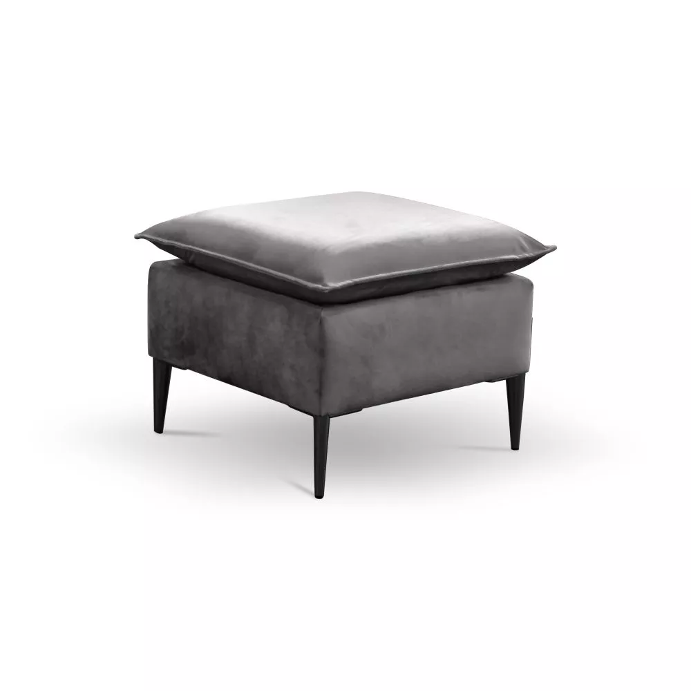 Pufs Bregi P Black Standard Auduma numurs: Tiffany 15, · Pelēks · 50 × 45 × 50 cm