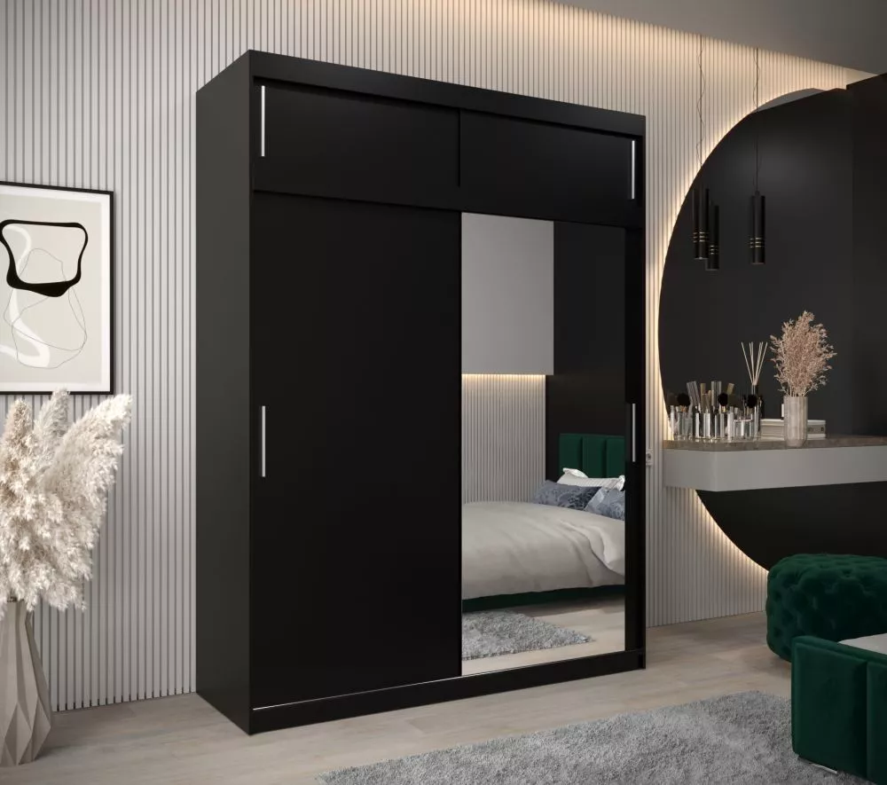 Skapis Tokyo 2 Plus · Melns · 180 × 62 × 240 cm