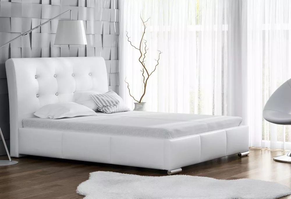 Gulta Verona standart ar stelāžu Guļamvietas platums: 140 cm, Guļamvietas garums: 200 cm, stelāžas tips: metāla, · Balts