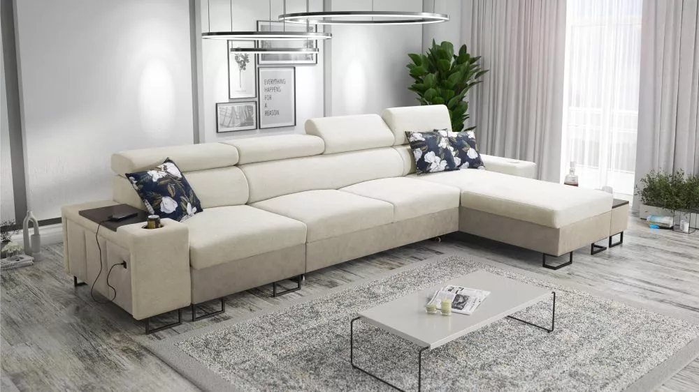 Dīvāns Melody 12 Mini Premium Standard · Krēma · 170 × 347 × 84 cm