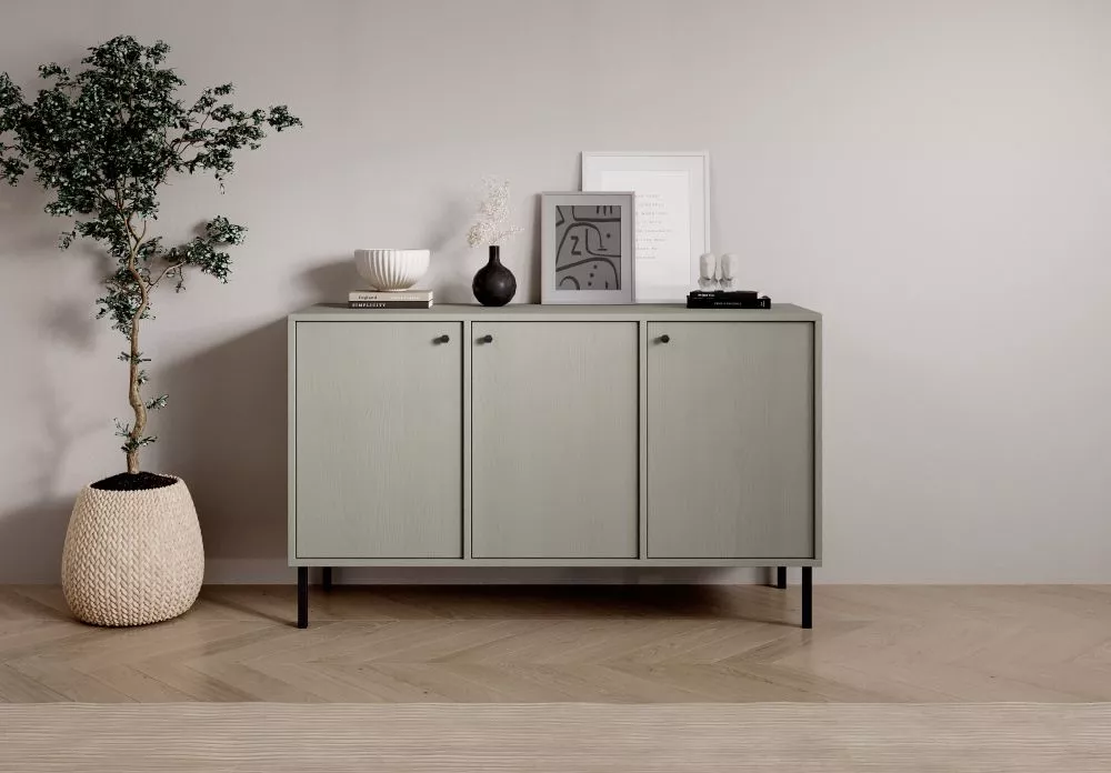 Kumode Tili K3D · Zaļi pelēks · 124.5 × 40.8 × 73.9 cm