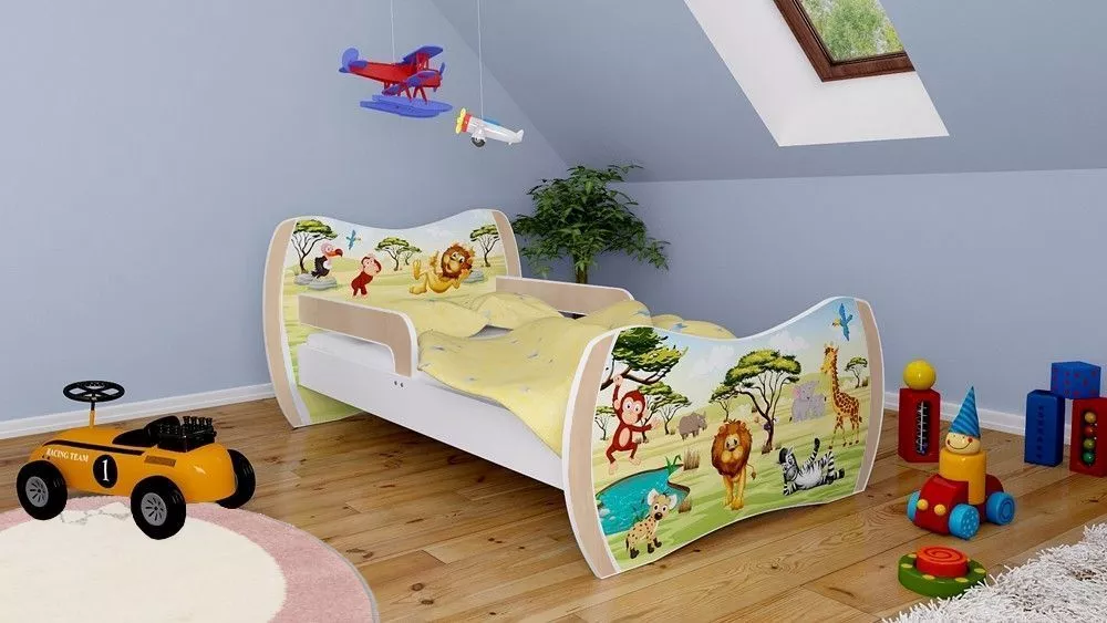 Bērnu gulta Dream L05 180x90 DM33 ar stelāžu Guļamvietas platums: 90 cm, Guļamvietas garums: 180 cm, · 114 × 184 × 71 cm