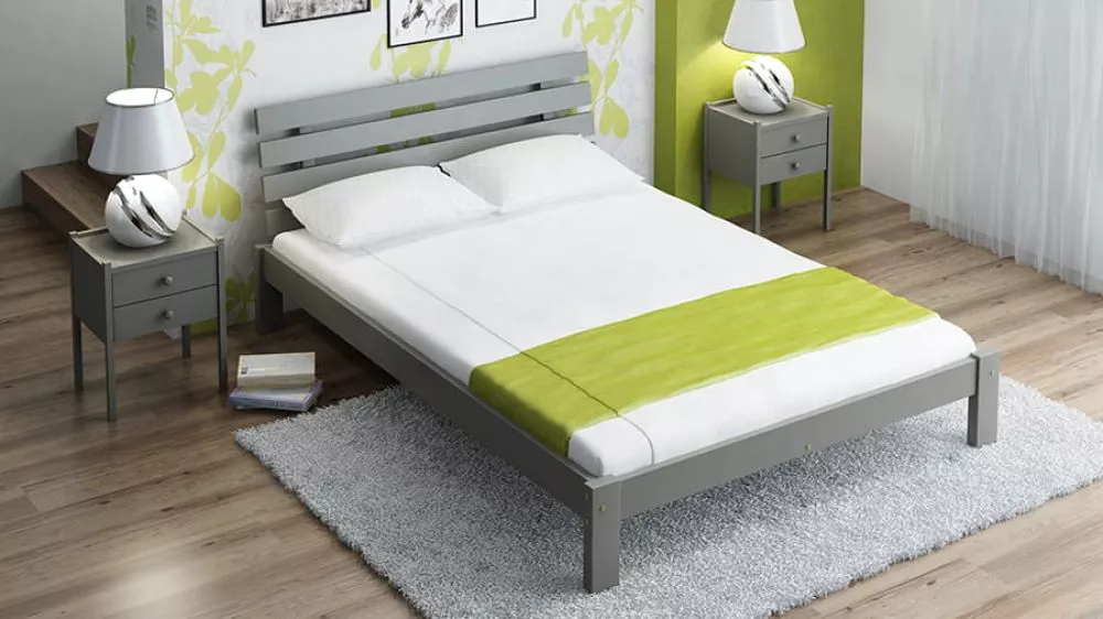 Gulta Klara ar stelāžu Guļamvietas platums: 120 cm, Guļamvietas garums: 200 cm, · Pelēks · 130 × 208 × 83 cm
